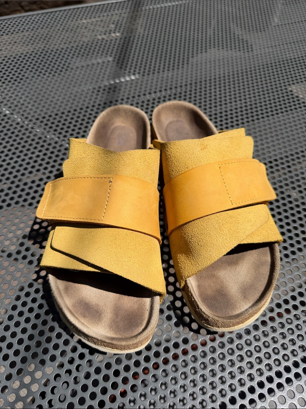 Birkenstock Yellow Kyoto Soft Footbed Slides - 42 Narrow - Picture 5 of 9